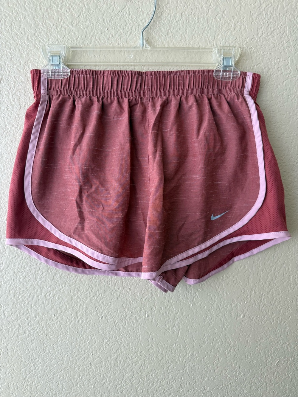 Nike Women’s Mauve Athletic Shorts with Light Pink Trim - Picture 1 of 4